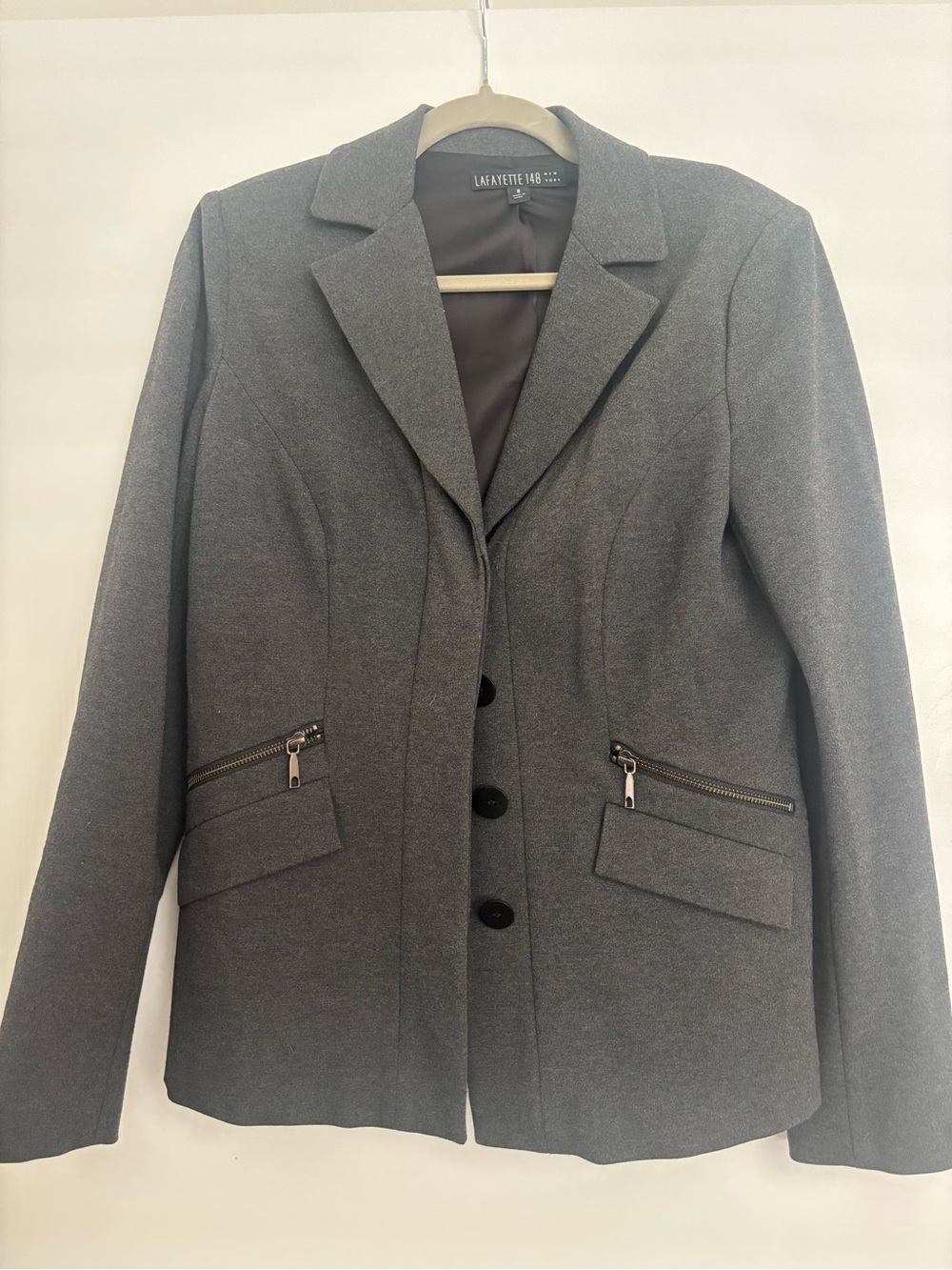 Lafayette 148 New York Charcoal Gray Tailored Women's Blazer